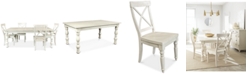 Furniture Aberdeen Worn White Expandable Dining Furniture, 5-Pc. Set (Table & 4 Side Chairs)